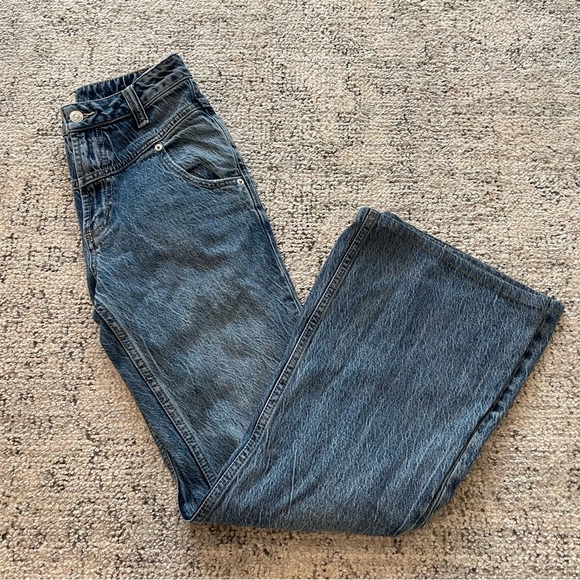 Free People Western Slouchy Bootcut Flare Jeans Sz 26 - Picture 8 of 11